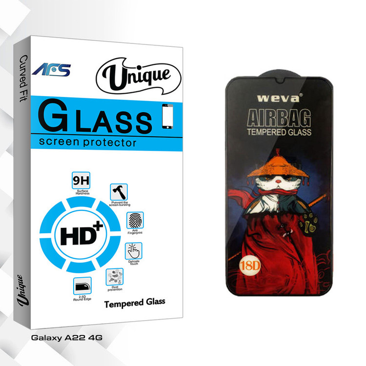 محافظ صفحه نمایش شیشه ای ای اف اس مدل Unique Pro_Airbag مناسب برای گوشی موبایل سامسونگ Galaxy A22 4G