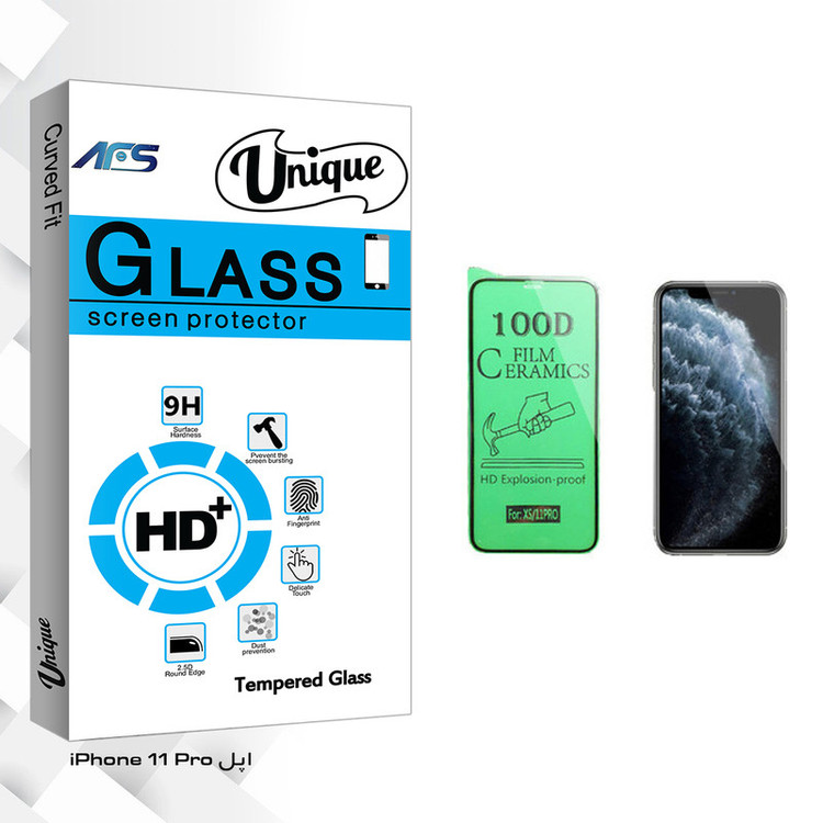 محافظ صفحه نمایش سرامیکی ای اف اس مدل Unique Glass مناسب برای گوشی موبایل اپل iPhone 11 Pro