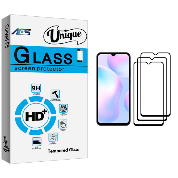محافظ صفحه نمایش ای اف اس مدل Unique Glass مناسب برای گوشی موبایل شیائومی Redmi 9A بسته سه عددی