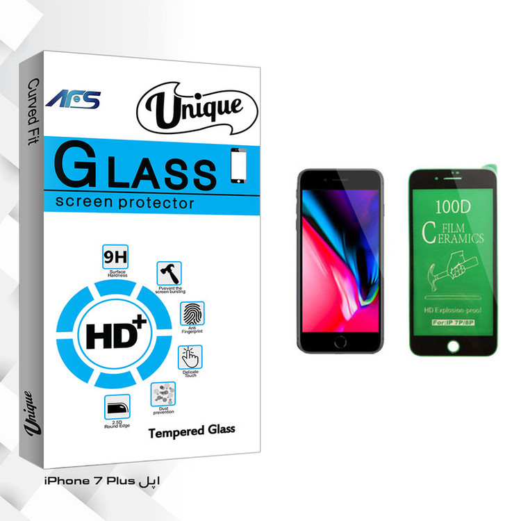 محافظ صفحه نمایش سرامیکی ای اف اس مدل Unique Glass مناسب برای گوشی موبایل اپل iPhone 7 Plus