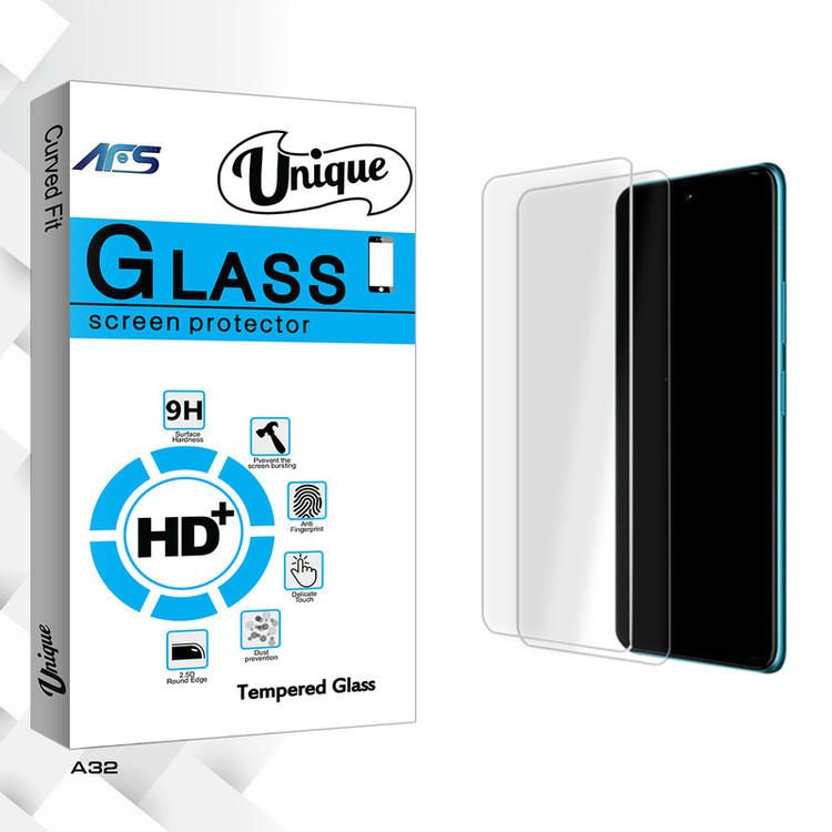 محافظ صفحه نمایش شیشه ای ای اف اس مدل Unique Glass MIX3 مناسب برای گوشی موبایل اوپو A32 بسته دو عددی