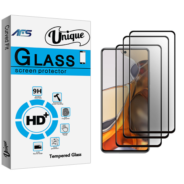 محافظ صفحه نمایش سرامیکی ای اف اس مدل Unique Glass مناسب برای گوشی موبایل شیائومی 11T Pro 5G 2107113SG بسته سه عددی