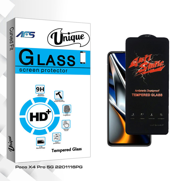محافظ صفحه نمایش شیشه ای ای اف اس مدل Unique Glass AntiStatic مناسب برای گوشی موبایل شیائومی Poco X4 Pro 5G 2201116PG