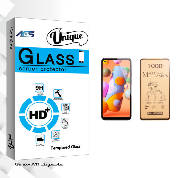 محافظ صفحه نمایش سرامیکی ای اف اس مدل Unique Glass مناسب برای گوشی موبایل سامسونگ Galaxy A11