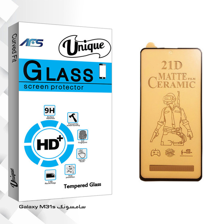 محافظ صفحه نمایش سرامیکی ای اف اس مدل Unique Glass مناسب برای گوشی موبایل سامسونگ Galaxy M31s