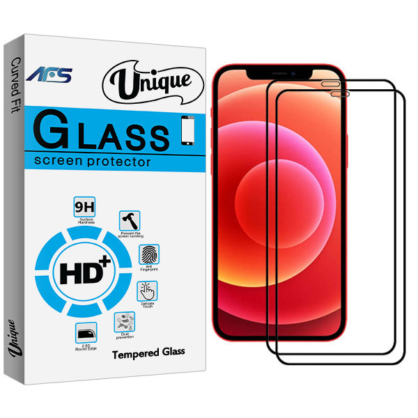 محافظ صفحه نمایش سرامیکی ای اف اس مدل Unique Glass مناسب برای گوشی موبایل اپل Iphone 12mini بسته دو عددی