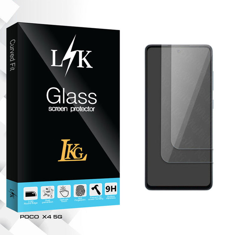 محافظ صفحه نمایش شیشه ای ال کا جی مدل LK Glass مناسب برای گوشی موبایل شیائومی POCO X4 5G بسته دو عددی