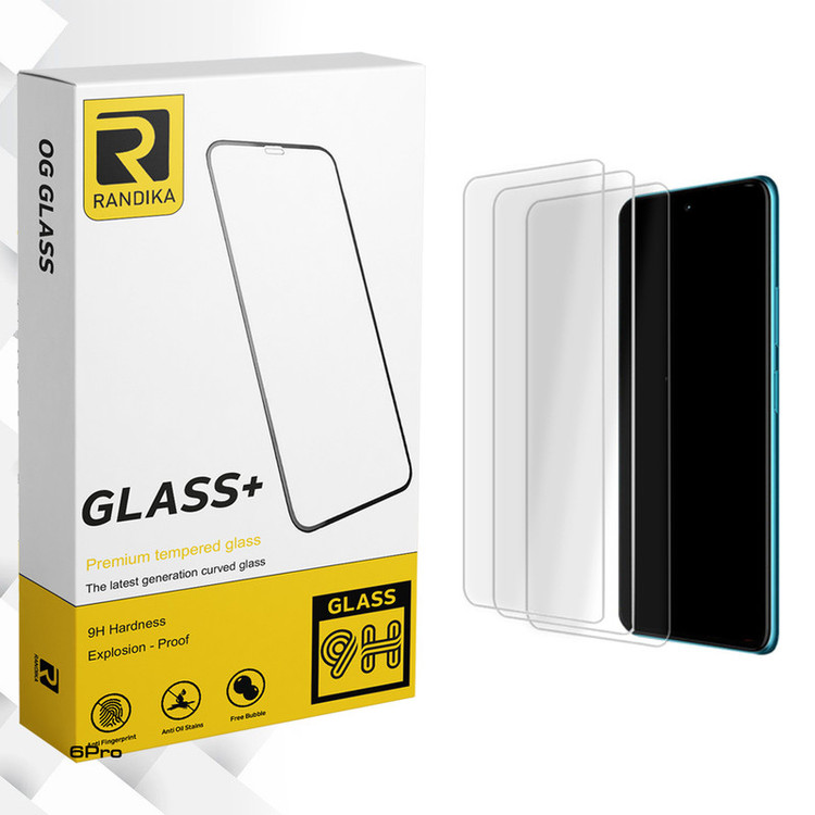 محافظ صفحه نمایش شیشه ای راندیکا مدل Randika Glass MIX3 مناسب برای گوشی موبایل ریلمی 6Pro بسته سه عددی
