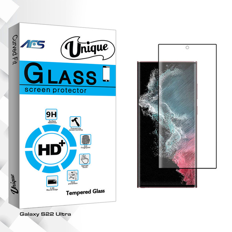 محافظ صفحه نمایش شیشه ای ای اف اس مدل Unique Glass مناسب برای گوشی موبایل سامسونگ Galaxy S22 Ultra