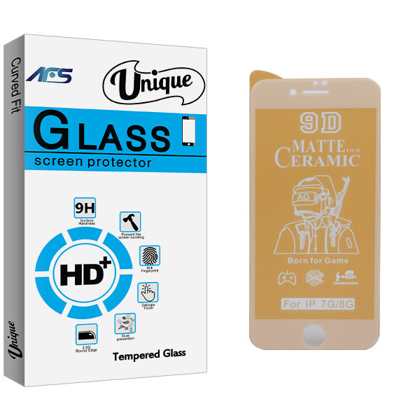 محافظ صفحه نمایش سرامیکی مات ای اف اس مدل Unique Glass مناسب برای گوشی موبایل اپل iphone 7 / 8