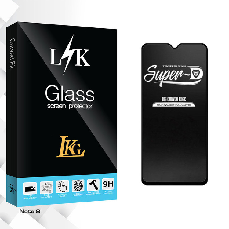 محافظ صفحه نمایش شیشه ای ال کا جی مدل LK Glass Super-D مناسب برای گوشی موبایل شیائومی Note 8