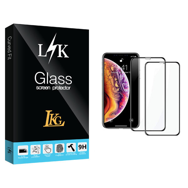 محافظ صفحه نمایش ال کا جی مدل LK Glass مناسب برای گوشی موبایل اپل iPhone X/XS بسته 2 عددی