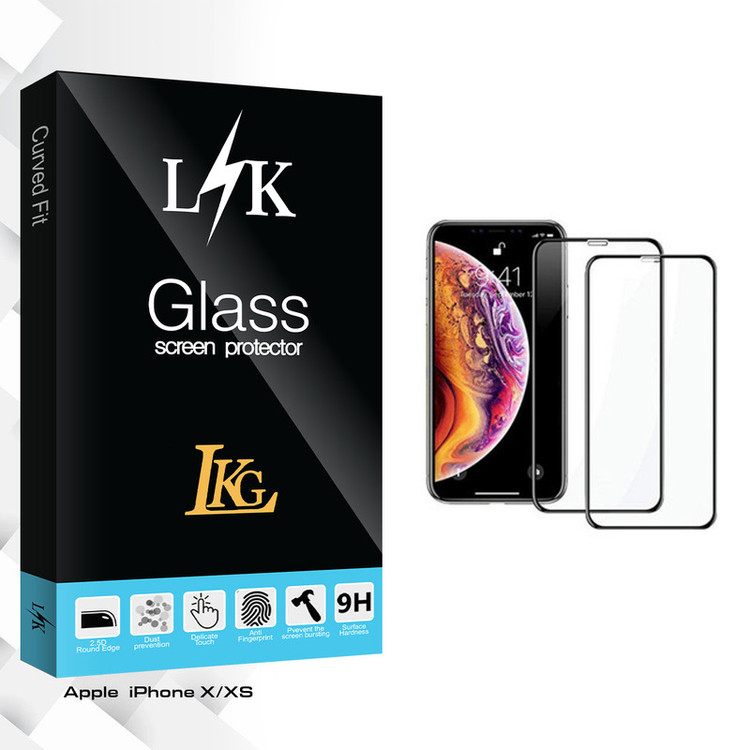 محافظ صفحه نمایش ال کا جی مدل LK Glass مناسب برای گوشی موبایل اپل iPhone X/XS بسته 2 عددی