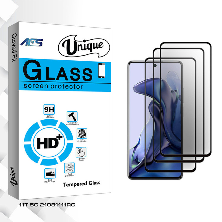 محافظ صفحه نمایش سرامیکی ای اف اس مدل Unique Glass مناسب برای گوشی موبایل شیائومی 11T 5G 21081111RG بسته سه عددی