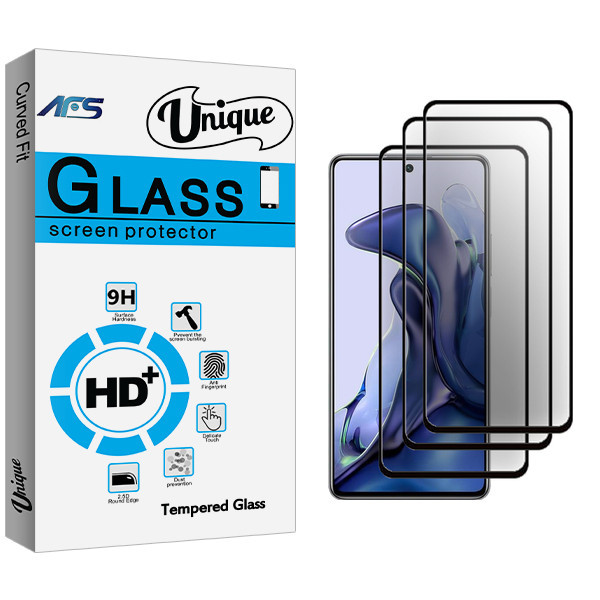 محافظ صفحه نمایش سرامیکی ای اف اس مدل Unique Glass مناسب برای گوشی موبایل شیائومی 11T 5G 21081111RG بسته سه عددی