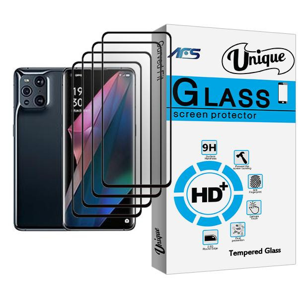 محافظ صفحه نمایش ای اف اس مدل Unique Glass MIX004 مناسب برای گوشی موبایل اوپو Find X3 Pro بسته چهار عددی