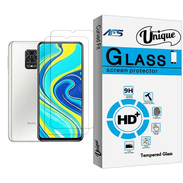 محافظ صفحه نمایش ای اف اس مدل Unique Glass MIX002 مناسب برای گوشی موبایل شیائومی Redmi Note 9 Pro (India) بسته دو عددی