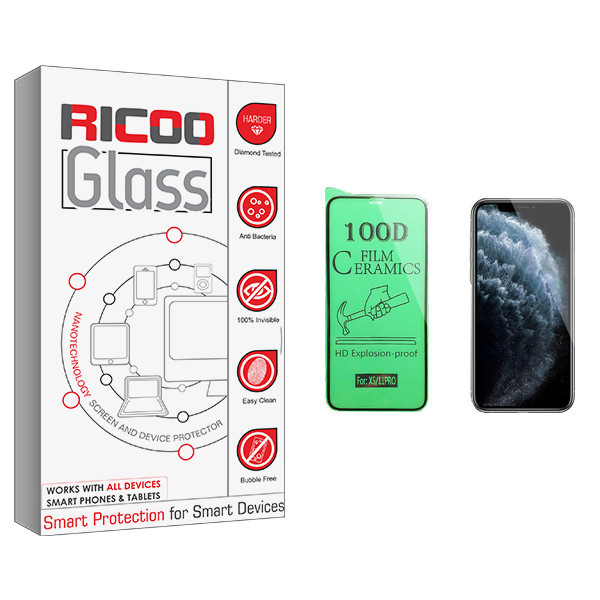 محافظ صفحه نمایش سرامیکی ریکوو مدل +HD مناسب برای گوشی موبایل اپل iPhone 11 Pro