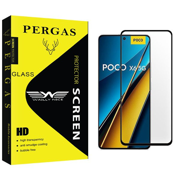 محافظ صفحه نمایش شیشه ای وایلی نایس مدل Pergas FullGlue مناسب برای گوشی موبایل شیائومی poco x6