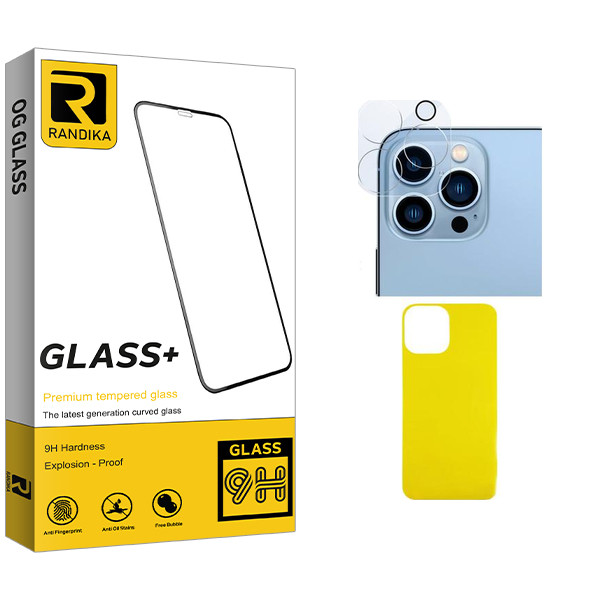 محافظ پشت گوشی راندیکا مدل Randika Glass FLL مناسب برای گوشی موبایل اپل iPhone 12 Pro  به همراه محافظ لنز دوربین