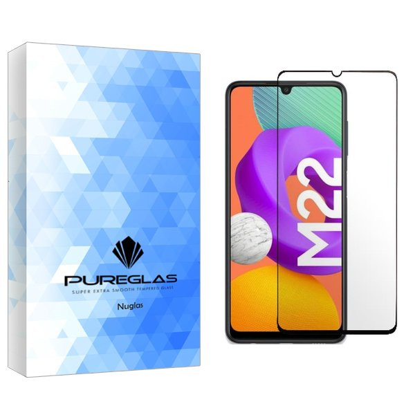 محافظ صفحه نمایش شیشه ای پیور گلس مدل NueGlas Full مناسب برای گوشی موبایل سامسونگ Galaxy M22
