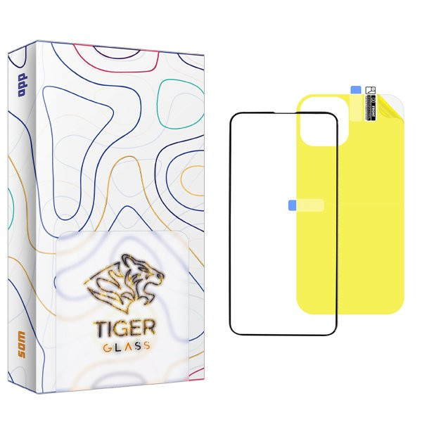 محافظ صفحه نمایش شیشه ای تایگر گلس مدل APL2 مناسب برای گوشی موبایل اپل iPhone 15 Pro Max  به همراه محافظ پشت گوشی
