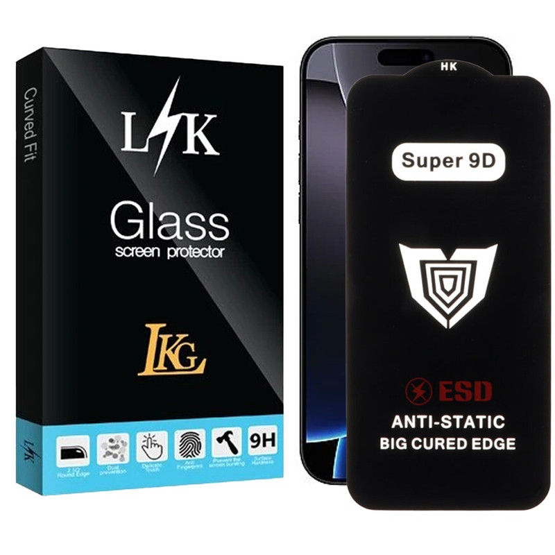 محافظ صفحه نمایش ال کا جی مدل Super 9D مناسب برای گوشی موبایل اپل iPhone 16 Pro Max