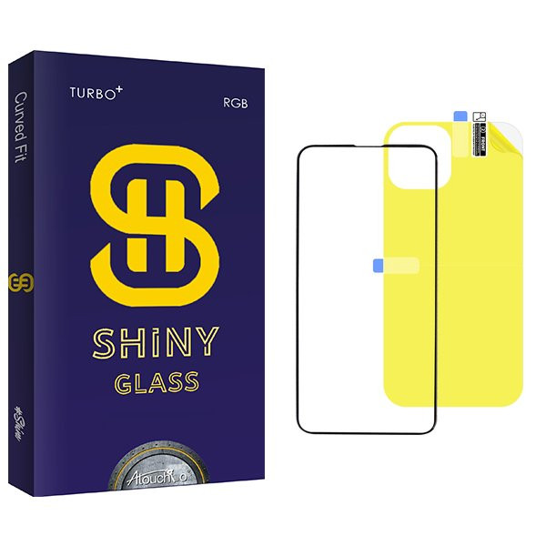 محافظ صفحه نمایش شیشه ای آتوچبو مدل Shiny مناسب برای گوشی موبایل اپل iPhone 13 pro Max  به همراه محافظ پشت گوشی