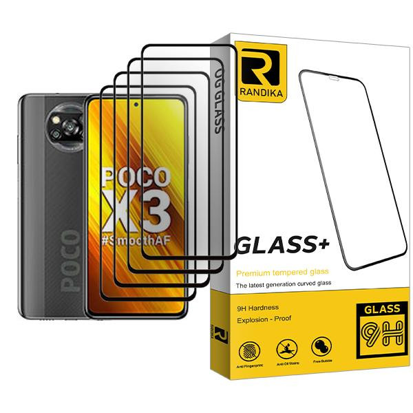 محافظ صفحه نمایش راندیکا مدل Randika Glass MIX004 مناسب برای گوشی موبایل شیائومی Poco X3 بسته چهار عددی