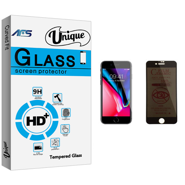 محافظ صفحه نمایش حریم شخصی ای اف اس مدل Unique Glass مناسب برای گوشی موبایل اپل iPhone 8