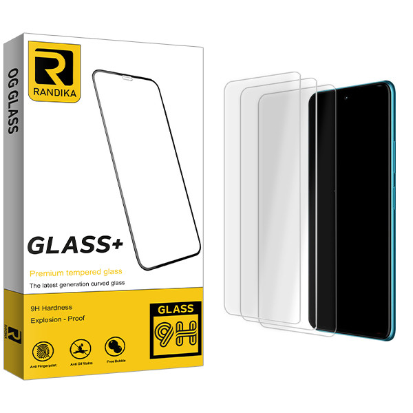 محافظ صفحه نمایش شیشه ای راندیکا مدل Randika Glass MIX مناسب برای گوشی موبایل سامسونگ Galaxy A71 / A72 / A73 / M51 / M52 / M62 بسته سه عددی