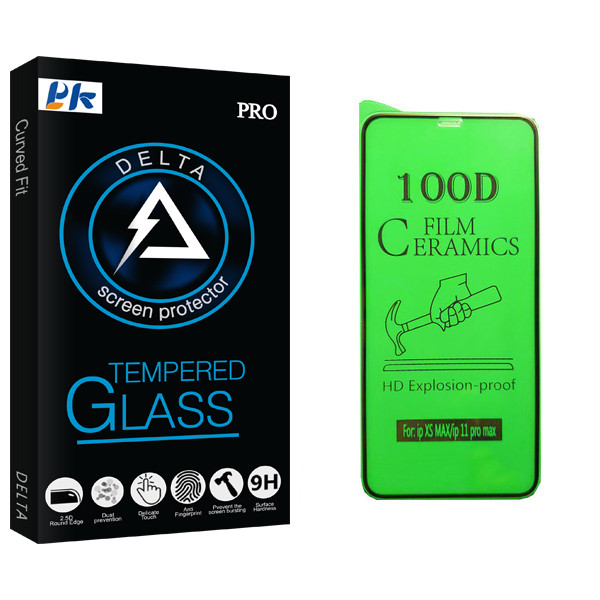 محافظ صفحه نمایش سرامیکی پی کی مدل Delta Glass مناسب برای گوشی موبایل اپل iPhone XS Max