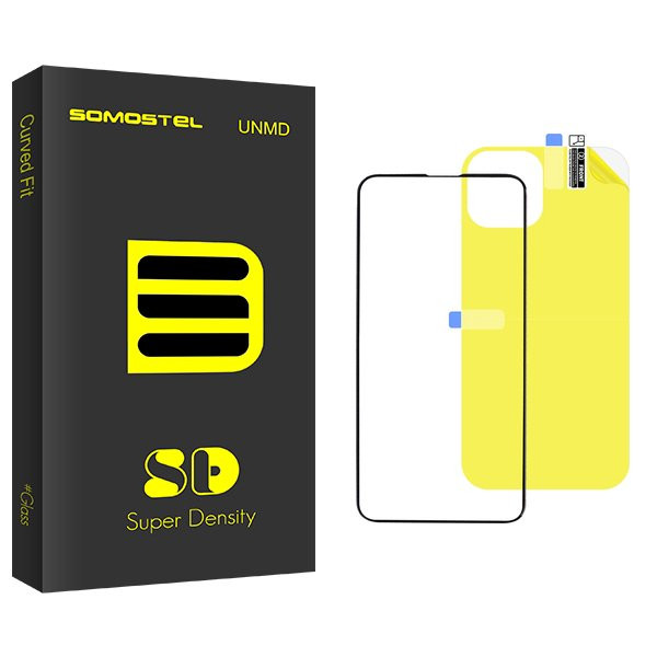 محافظ صفحه نمایش شیشه ای سوماستل مدل SD مناسب برای گوشی موبایل اپل iPhone 13  به همراه محافظ پشت گوشی