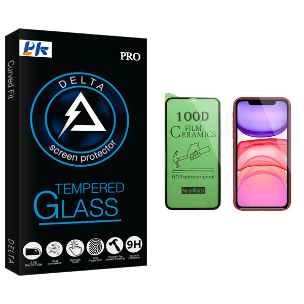 محافظ صفحه نمایش سرامیکی پی کی مدل Delta Glass مناسب برای گوشی موبایل اپل iPhone 11