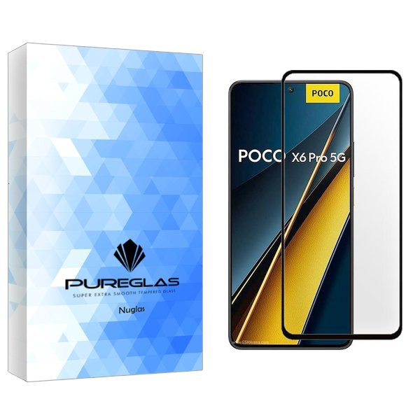 محافظ صفحه نمایش شیشه ای پیور گلس مدل NueGlas FullGlue مناسب برای گوشی موبایل شیائومی poco x6 pro