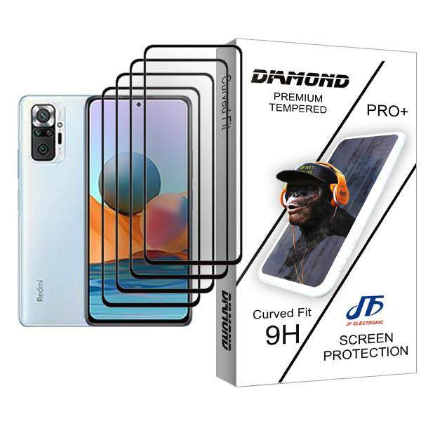 محافظ صفحه نمایش جی اف مدل Diamond Glass MIX004 مناسب برای گوشی موبایل شیائومی Redmi Note 10 Pro بسته چهار عددی