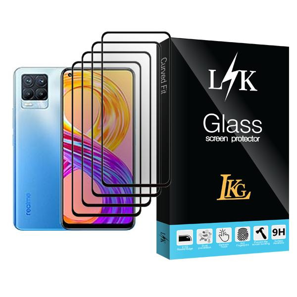 محافظ صفحه نمایش ال کا جی مدل LK Glass MIX004 مناسب برای گوشی موبایل ریلمی 8 Pro بسته چهار عددی