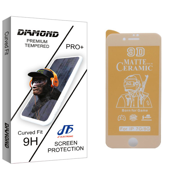 محافظ صفحه نمایش سرامیکی  جی اف مدل Diamond glass مناسب برای گوشی موبایل اپل iphone 7 / 8
