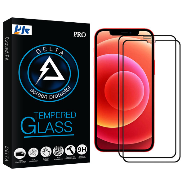 محافظ صفحه نمایش پی کی مدل Delta Glass مناسب برای گوشی موبایل اپل Iphone 12mini بسته دو عددی