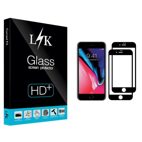 محافظ صفحه نمایش ال کی مدل Hard glass مناسب برای گوشی موبایل اپل iPhone SE 2020 بسته دو عددی