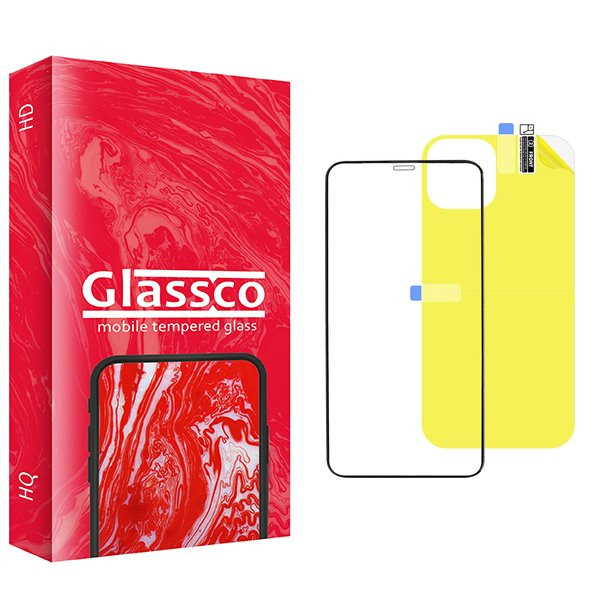 محافظ صفحه نمایش شیشه ای گلس کو مدل CGo1 مناسب برای گوشی موبایل اپل iPhone 12  به همراه محافظ پشت گوشی
