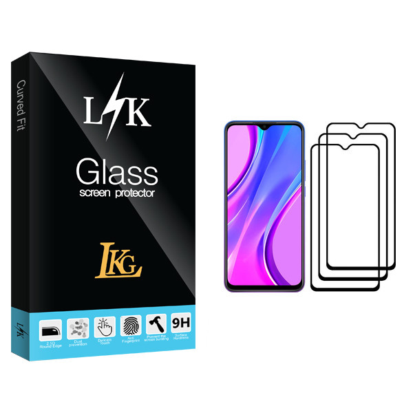 محافظ صفحه نمایش ال کا جی مدل LK Glass مناسب برای گوشی موبایل شیائومی Redmi 9 بسته سه عددی