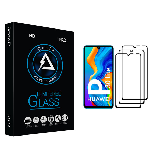 محافظ صفحه نمایش دلتا مدل HD مناسب برای گوشی موبایل هوآوی P30 lite بسته سه عددی