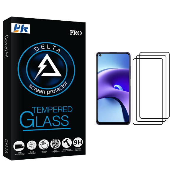 محافظ صفحه نمایش پی کی مدل Delta Glass مناسب برای گوشی موبایل شیائومی Redmi Note 9T بسته سه عددی