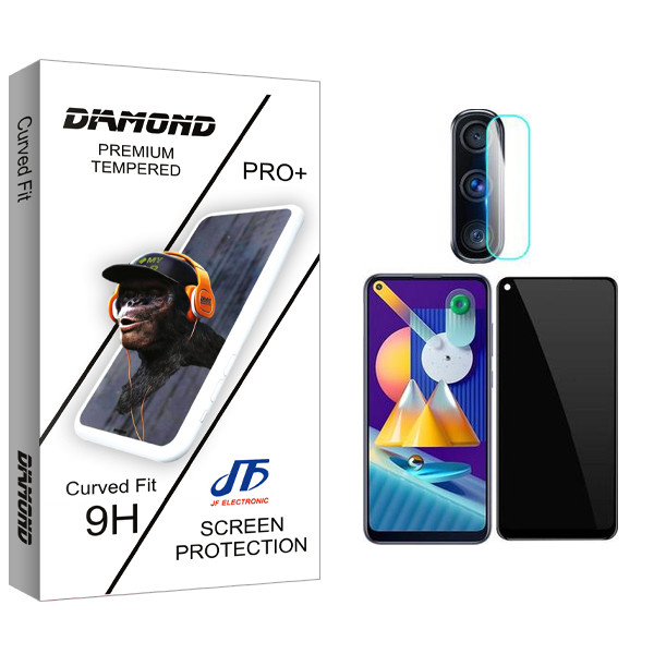 محافظ صفحه نمایش سرامیکی حریم شخصی جی اف مدل Diamond Glass مناسب برای گوشی موبایل سامسونگ Galaxy M11 محافظ لنز گوشی