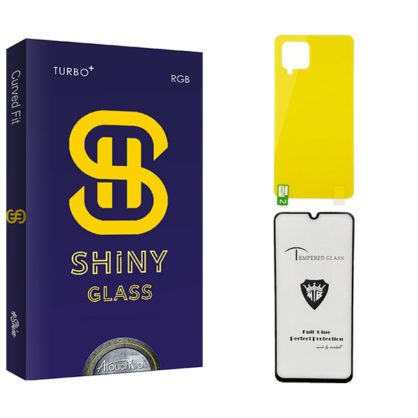 محافظ صفحه نمایش شیشه ای آتوچبو مدل Shiny  MTB مناسب برای گوشی موبایل سامسونگ GALAXY A42  به همراه محافظ پشت گوشی