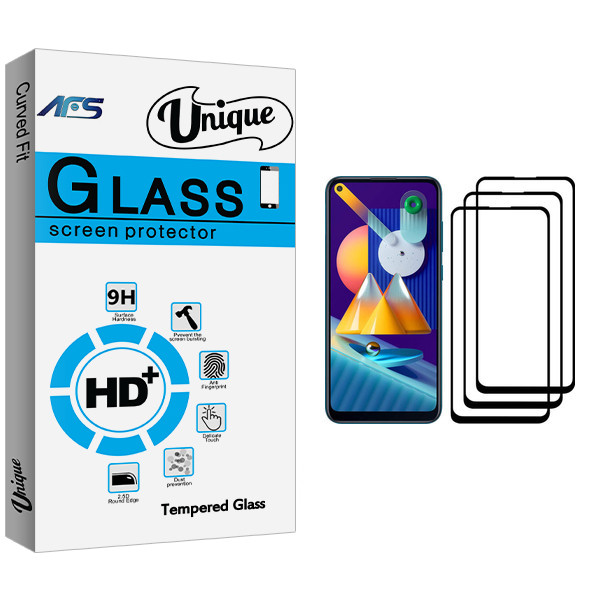 محافظ صفحه نمایش ای اف اس مدل Unique Glass مناسب برای گوشی موبایل سامسونگ Galaxy M11 بسته سه عددی