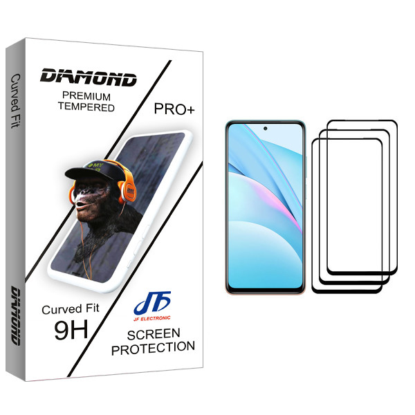 محافظ صفحه نمایش جی اف مدل Diamond glass مناسب برای گوشی موبایل شیائومی Mi 10T Lite 5G بسته سه عددی