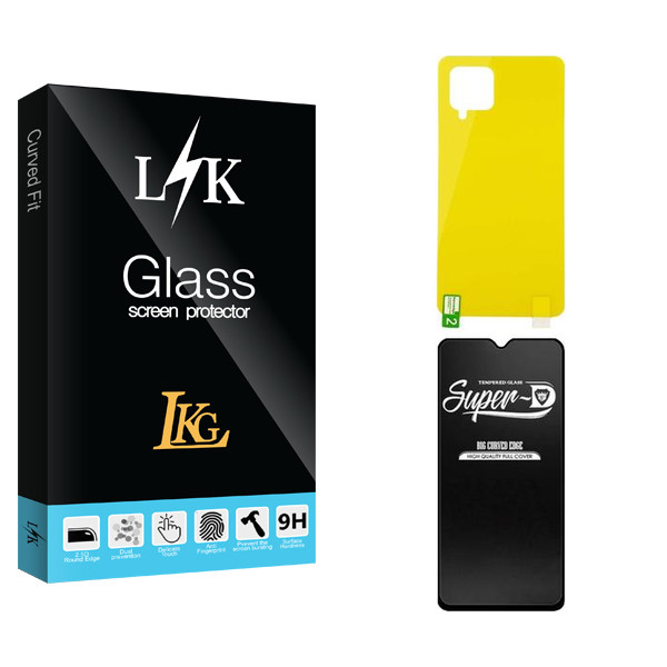 محافظ صفحه نمایش شیشه ای ال کا جی مدل LK  Super-D مناسب برای گوشی موبایل سامسونگ GALAXY A42  به همراه محافظ پشت گوشی