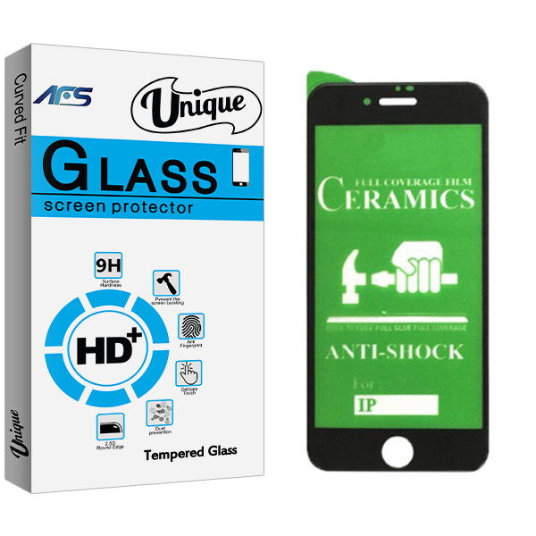 محافظ صفحه نمایش سرامیکی ای اف اس مدل Unique Glass مناسب برای گوشی موبایل اپل Iphone 7 /8 Plus